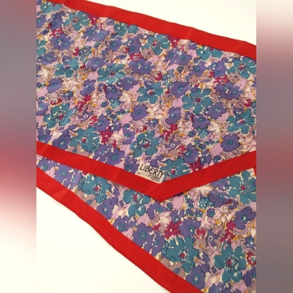 Liberty of London Vintage Floral Flowers Silk Scarf - Picture 5 of 12
